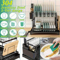 Large-Capacity Double-Layer Carbon Steel Kitchen Bowl Rack